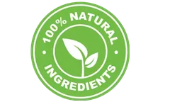 100% natural ingredients badge for MemoHoney capsules