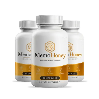 Three bottles of MemoHoney capsules, 90-day supply